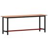 vidaXL Pracovn&iacute; stůl 220 x 55 x 81,5 cm masivn&iacute; bukov&eacute; dřevo a kov