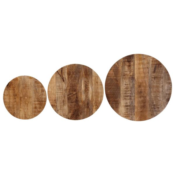 vidaXL Hn&iacute;zdov&eacute; konferenčn&iacute; stolky 3 ks masivn&iacute; mangovn&iacute;k a železo