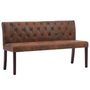 vidaXL Lavice 148,5 cm hněd&aacute; uměl&aacute; semi&scaron;ov&aacute; kůže