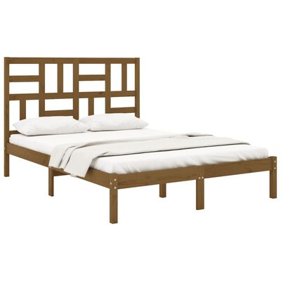 vidaXL Rám postele medově hnědý masivní dřevo 120 x 200 cm
