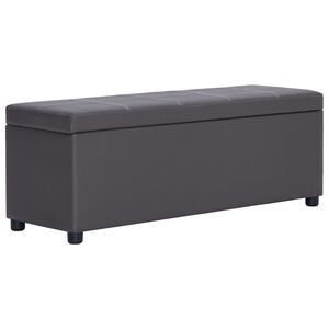 vidaXL Lavice s &uacute;ložn&yacute;m prostorem 116 cm &scaron;ed&aacute; uměl&aacute; kůže