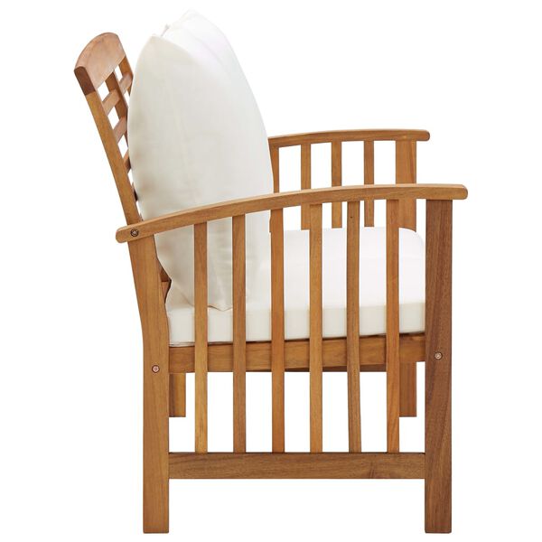 vidaXL Zahradní lavice s poduškami 119 cm masivní akáciové dřevo