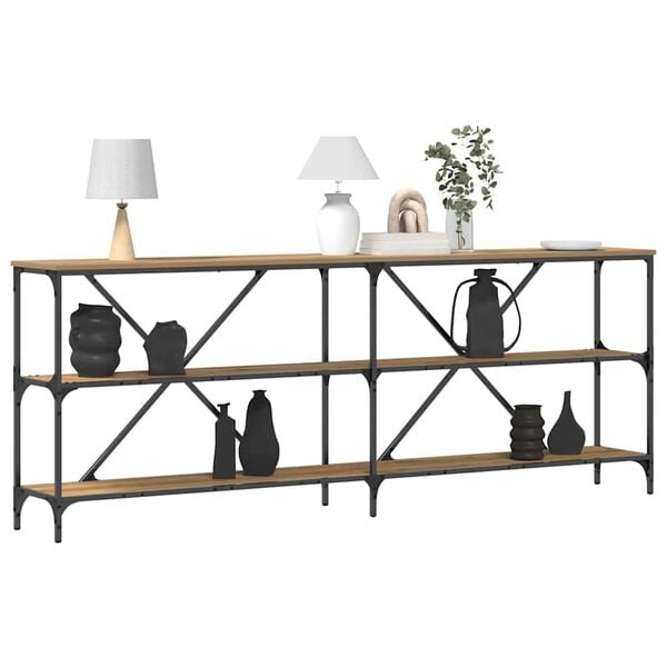 vidaXL Konzolov&yacute; stolek Uměleck&yacute; dub 200 x 30 x 75 cm kompozitn&iacute; dřevo