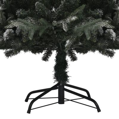 vidaXL Umělý vánoční stromek LED osvětlení zasněžený 240 cm PVC a PE