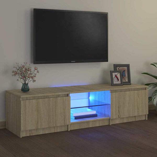 vidaXL TV skř&iacute;ňka s LED osvětlen&iacute;m dub sonoma 140 x 40 x 36 cm