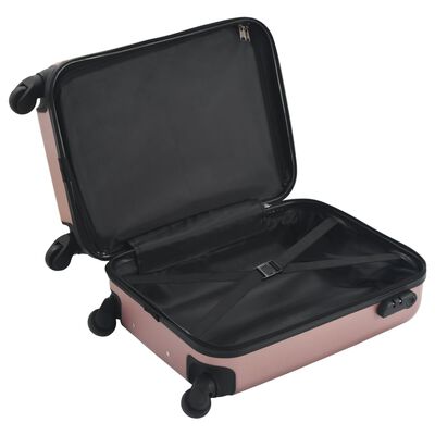 vidaXL Skořepinový kufr na kolečkách růžově zlatý ABS