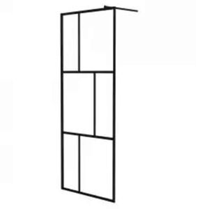 vidaXL Z&aacute;stěna do průchoz&iacute; sprchy s tvrzen&yacute;m sklem čern&aacute; 80 x 195 cm