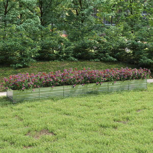 vidaXL Zahradn&iacute; vyv&yacute;&scaron;en&yacute; z&aacute;hon 600x80x45 cm pozinkovan&aacute; ocel stř&iacute;brn&yacute;