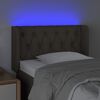 vidaXL Čelo postele s LED taupe 83 x 16 x 78/88 cm textil