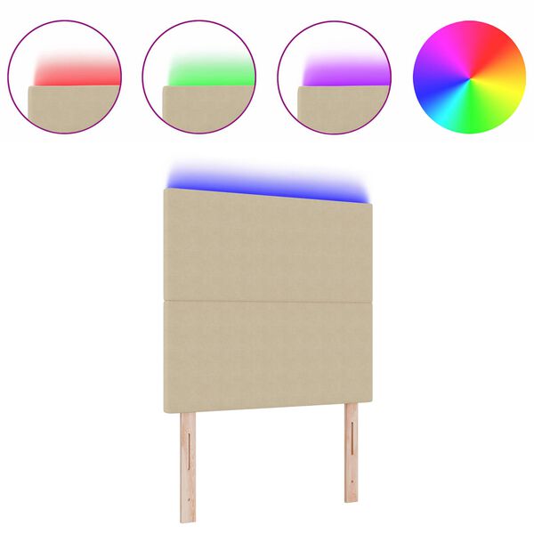 vidaXL LED hlavov&aacute; deska s čelo &Scaron;edozelen&aacute; 100 cm Polyester