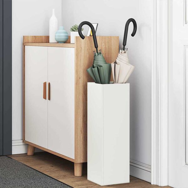 vidaXL Stojan na slunečn&iacute;ky s &uacute;loži&scaron;těm B&iacute;l&aacute; 15,5 x 15,5 x 49 cm kov