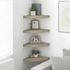 323927 vidaXL Floating Corner Shelves 4 pcs Oak 35x35x3,8 cm MDF