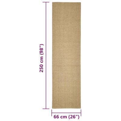 vidaXL Sisalový koberec pro škrabací sloupek 66 x 250 cm