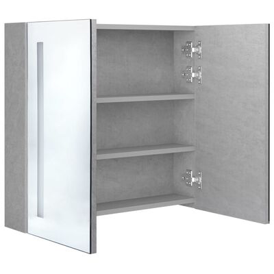 vidaXL LED koupelnová skříňka se zrcadlem betonově šedá 62x14x60 cm