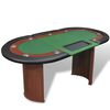 Pokerov&yacute; stůl pro 10 hr&aacute;čů, z&oacute;na pro dealera + drž&aacute;k na žetony, zelen&yacute;