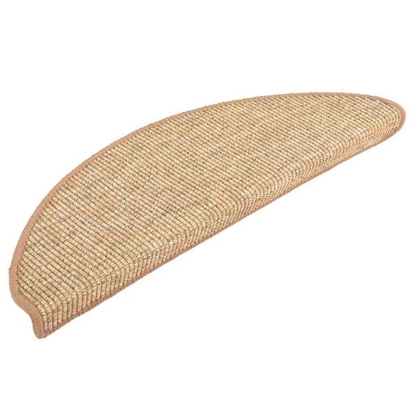 vidaXL Schodov&eacute; rohože 15 ks 56 x 17 x 3 cm světle hněd&eacute; půlkulat&eacute;
