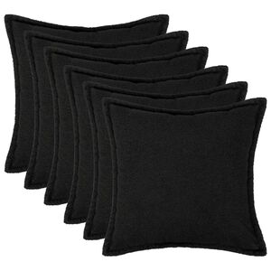 vidaXL Povlak na pol&scaron;t&aacute;ř 6 pcs HOUTEN Čern&aacute; 30 x 30 cm Boucl&eacute;
