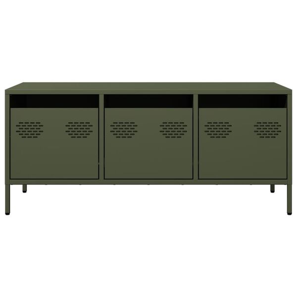 vidaXL TV skř&iacute;ňka olivově zelen&aacute; 101,5 x 39 x 43,5 cm ocel