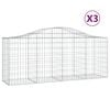 vidaXL Klenut&eacute; gabionov&eacute; ko&scaron;e 3 ks 200x50x80/100 cm pozinkovan&eacute; železo