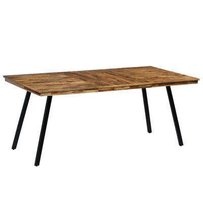 vidaXL Jídelní stůl z recyklovaného teaku a oceli 180 x 90 x 76 cm