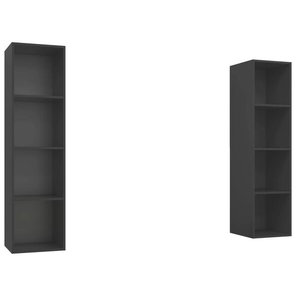 vidaXL N&aacute;stěnn&eacute; TV skř&iacute;ňky 2 ks &scaron;ed&eacute; kompozitn&iacute; dřevo