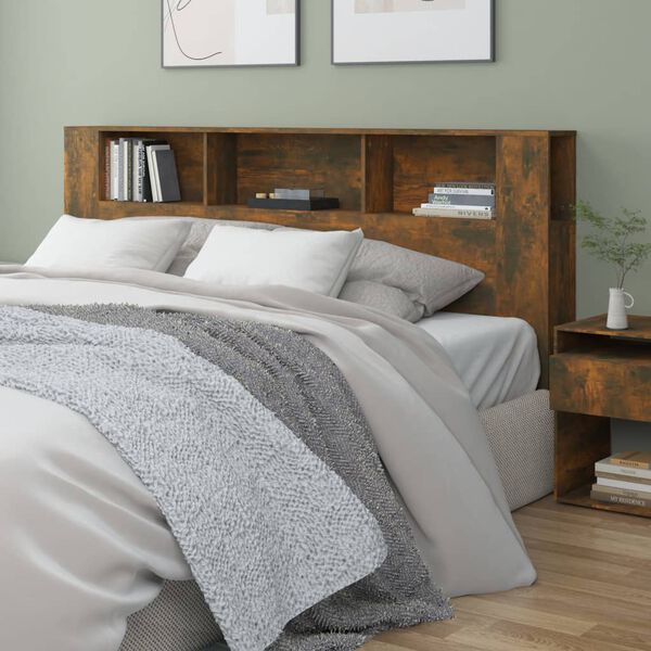 vidaXL Čelo postele s &uacute;ložn&yacute;m prostorem kouřov&yacute; dub 200x18,5x104,5 cm