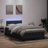 vidaXL Box spring postel s matrac&iacute; a LED tmavě &scaron;ed&aacute; 120x210 cm samet
