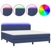 vidaXL Box spring postel s matrac&iacute; a LED modr&aacute; 160x200 cm textil