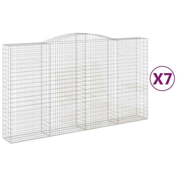 vidaXL Klenut&eacute; gabionov&eacute; ko&scaron;e 7 ks 400x50x220/240cm pozinkovan&eacute; železo