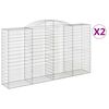 vidaXL Klenut&eacute; gabionov&eacute; ko&scaron;e 2 ks 300x50x160/180cm pozinkovan&eacute; železo