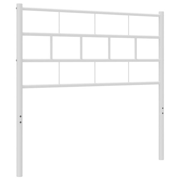 vidaXL Kovov&eacute; n&aacute;hradn&iacute; čelo postele b&iacute;l&eacute; 75 cm