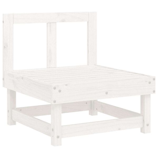 vidaXL Středová pohovka s poduškami bílá masivní borové dřevo