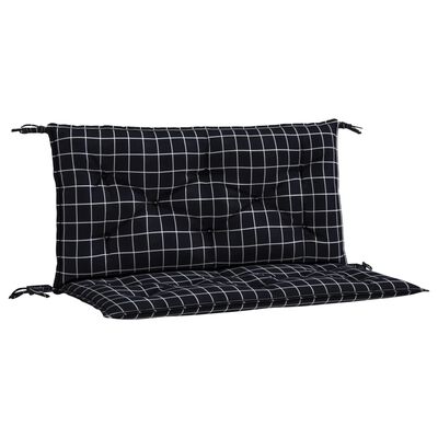 vidaXL Podušky na lavici 2 ks černé kárované 100 x 50 x 7 cm textil