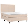 vidaXL Box spring postel s matrac&iacute; cappuccino 140x200 cm uměl&aacute; kůže