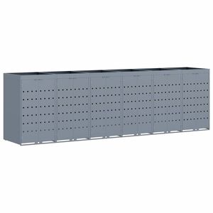 vidaXL &Uacute;ložn&yacute; box na 6 popelnic Světle &scaron;ed&aacute; 408 x 77,5 x 121,5 cm