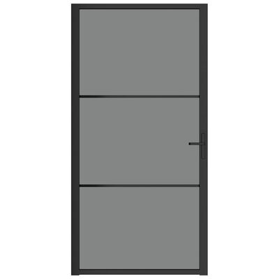 vidaXL Interiérové dveře 102,5 x 201,5 cm černé ESG sklo a hliník