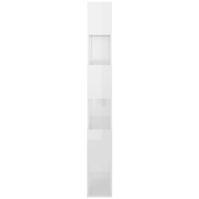 vidaXL Knihovna/dělicí stěna bílá vysoký lesk 80x24x186 cm dřevotříska