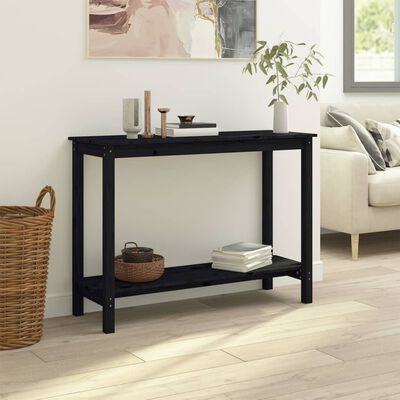 vidaXL Konzolový stolek černý 110 x 40 x 80 cm masivní borové dřevo