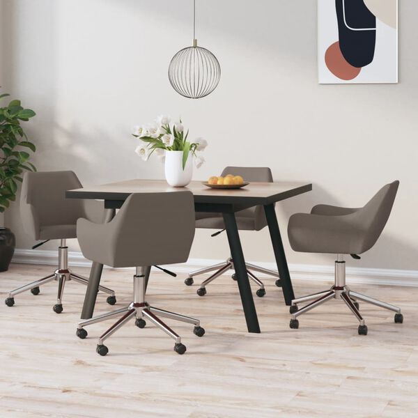 vidaXL Otočn&eacute; j&iacute;deln&iacute; židle 4 ks taupe textil