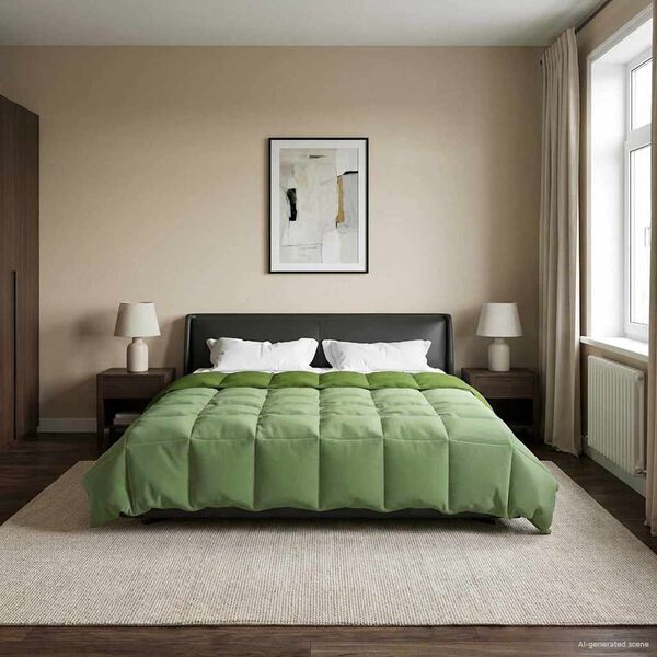 vidaXL Letn&iacute; přikr&yacute;vka &Scaron;něrov&aacute;n Zelen&aacute; 200 x 200 cm Mikrovl&aacute;kno