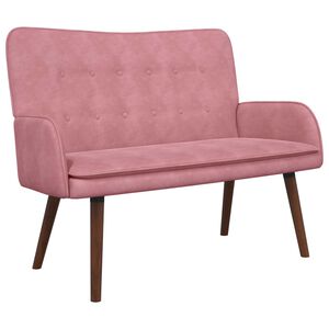 vidaXL Sofa pro dvě osoby Růžov&aacute; 115 x 61 x 87 cm Samet