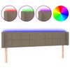 vidaXL Čelo postele s LED taupe 183 x 16 x 78/88 cm textil