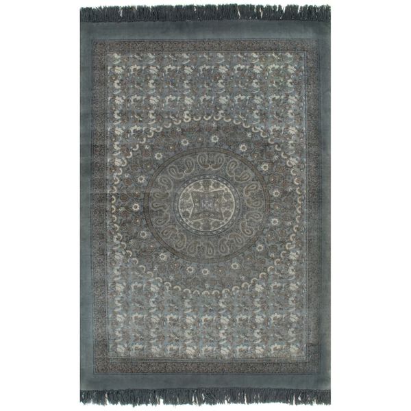 vidaXL Koberec Kilim se vzorem bavlněn&yacute; 120 x 180 cm &scaron;ed&yacute;