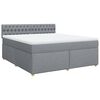 vidaXL Box spring postel s matrac&iacute; světle &scaron;ed&aacute; 180 x 200 cm textil