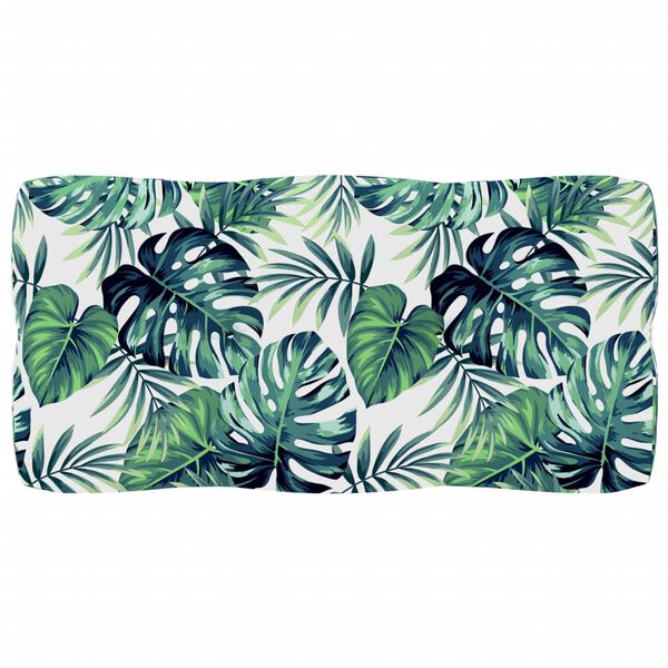 vidaXL Podu&scaron;ka na palety vzor listů 80 x 40 x 12 cm textil