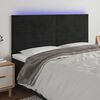 vidaXL Čelo postele s LED čern&eacute; 180x5x118/128 cm samet