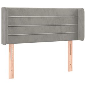 vidaXL Čelo postele typu u&scaron;&aacute;k světle &scaron;ed&eacute; 83x16x78/88 cm samet