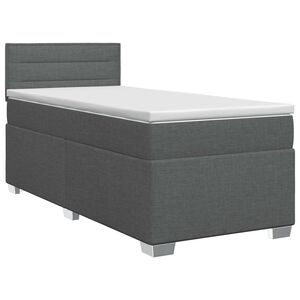 vidaXL Postel boxspring s matrac&iacute; s čelo Tmavě &scaron;ed&aacute; 80 x 200 cm Textil