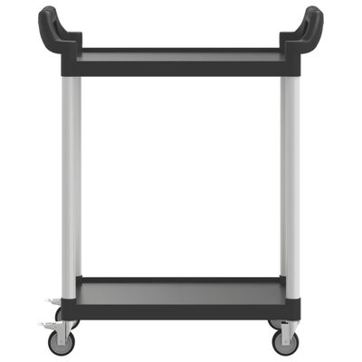 vidaXL 2patrový vozík černý 81 x 41 x 92 cm hliník