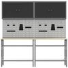 vidaXL Sada pracovního stolu s policí s úložištěm 8 pcs Šedá Ocel